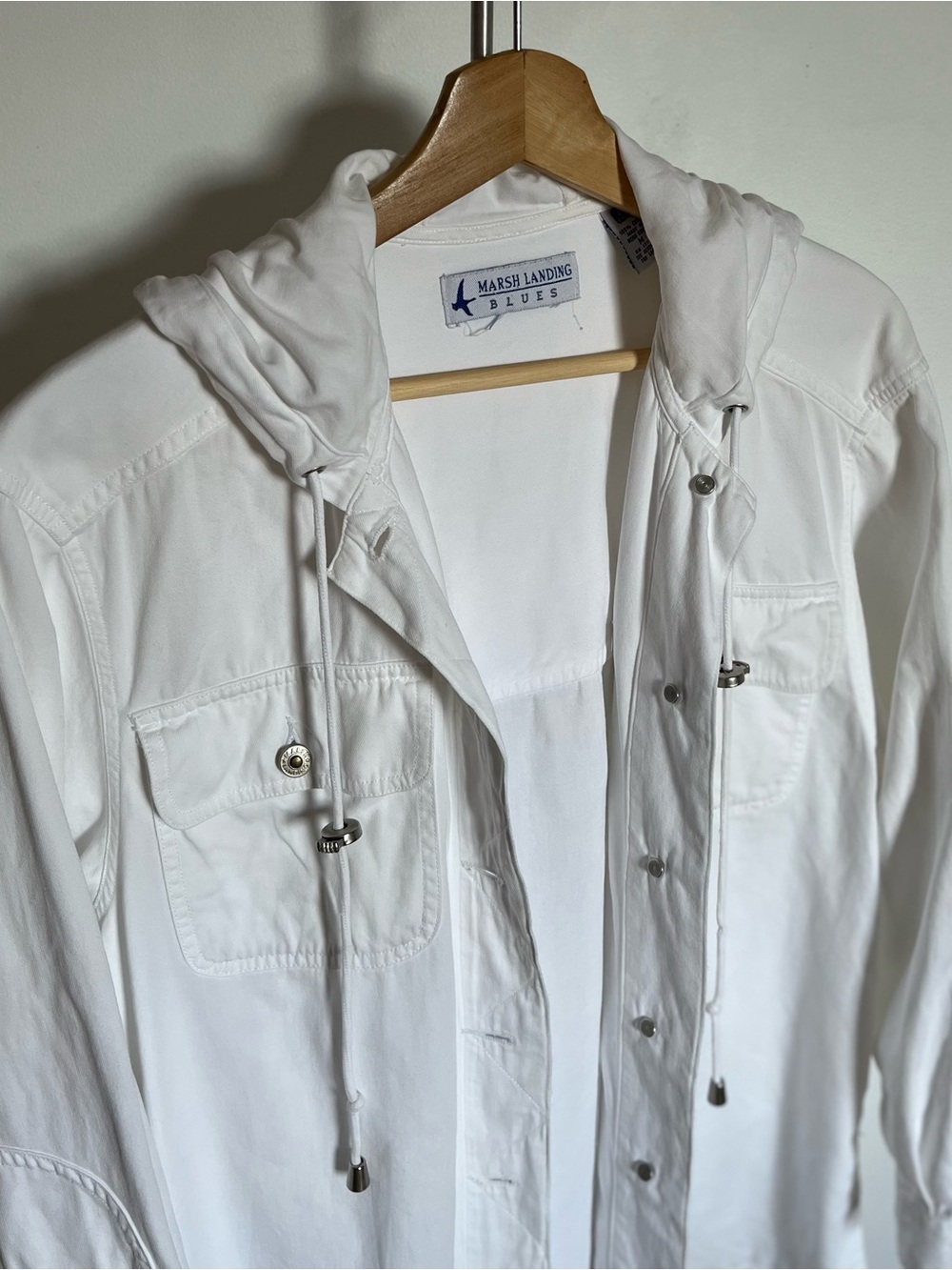 Vintage White Hooded Utility Jacket - Picture 2 of 8